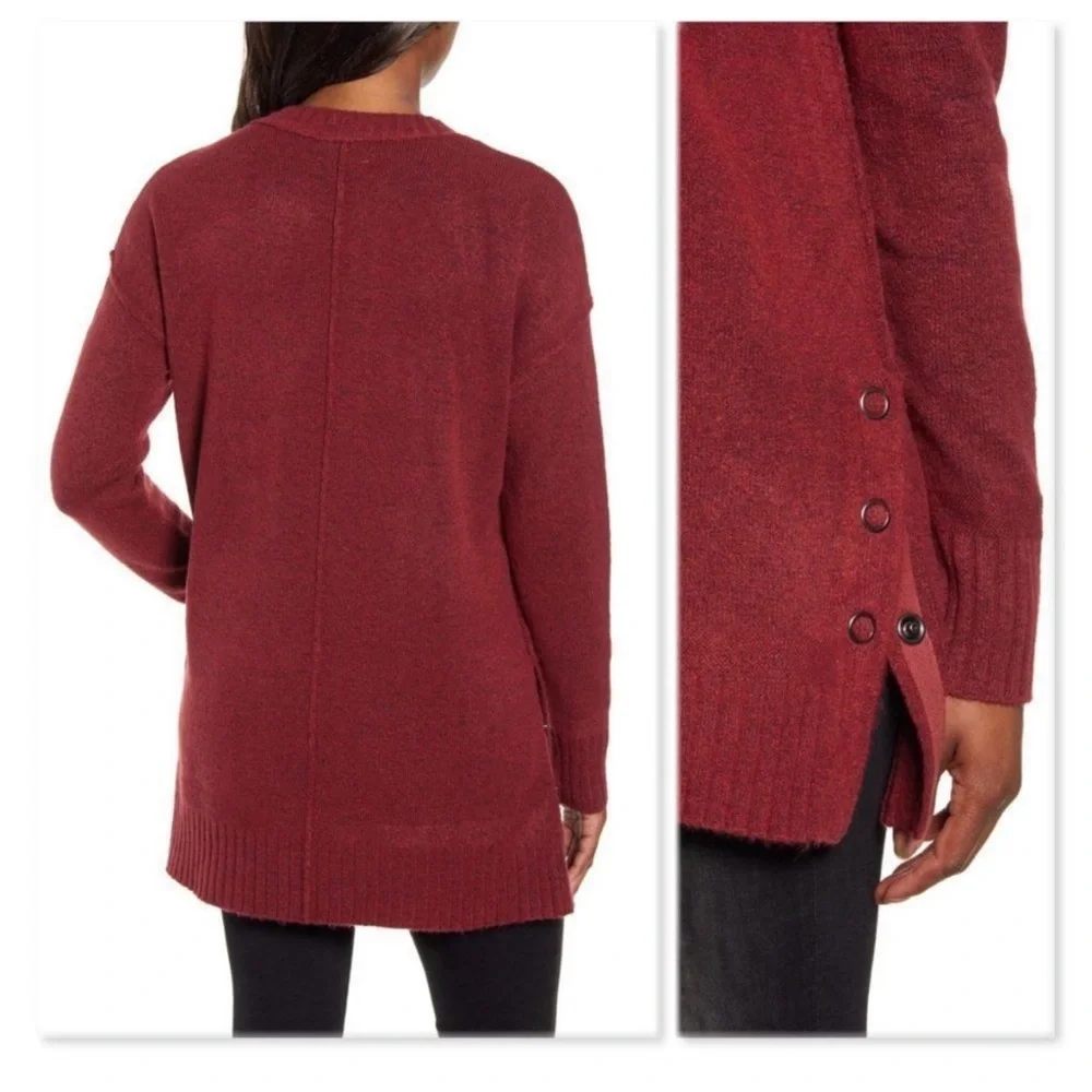 Caslon Burgundy Tunic Sweater Size Small - Picture 2 of 5